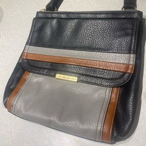 Vintage Black Tan Grey Purse